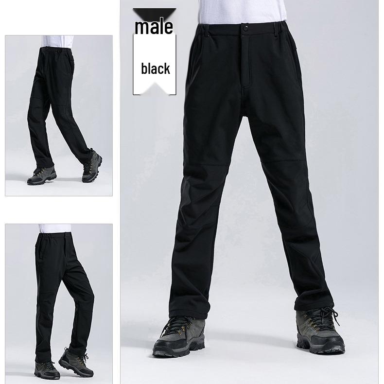 Windproof & Waterproof Outdoor Softshell Pants for Men & Women - Fleece-Lined for Hiking, Skiing & Mountaineering