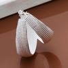 1 Pair Women's Fashion Korean Style Enclosure Hoop Earrings Silver Plated Jewelry