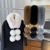 Magnetic Buckle Neck Warmer Solid Color Plush Neck Scarf Fashion Faux Fur Scarf Outdoor