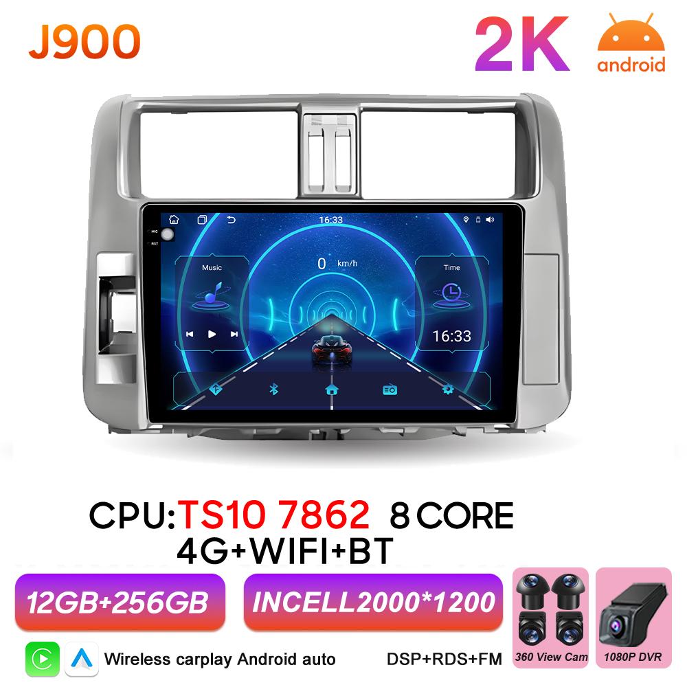 Android 16 Car Radio For Toyota Land Cruiser Prado 150 2009 2010 2011 2012 2013 Carplay Video Multimedia Player BT Stereo Screen