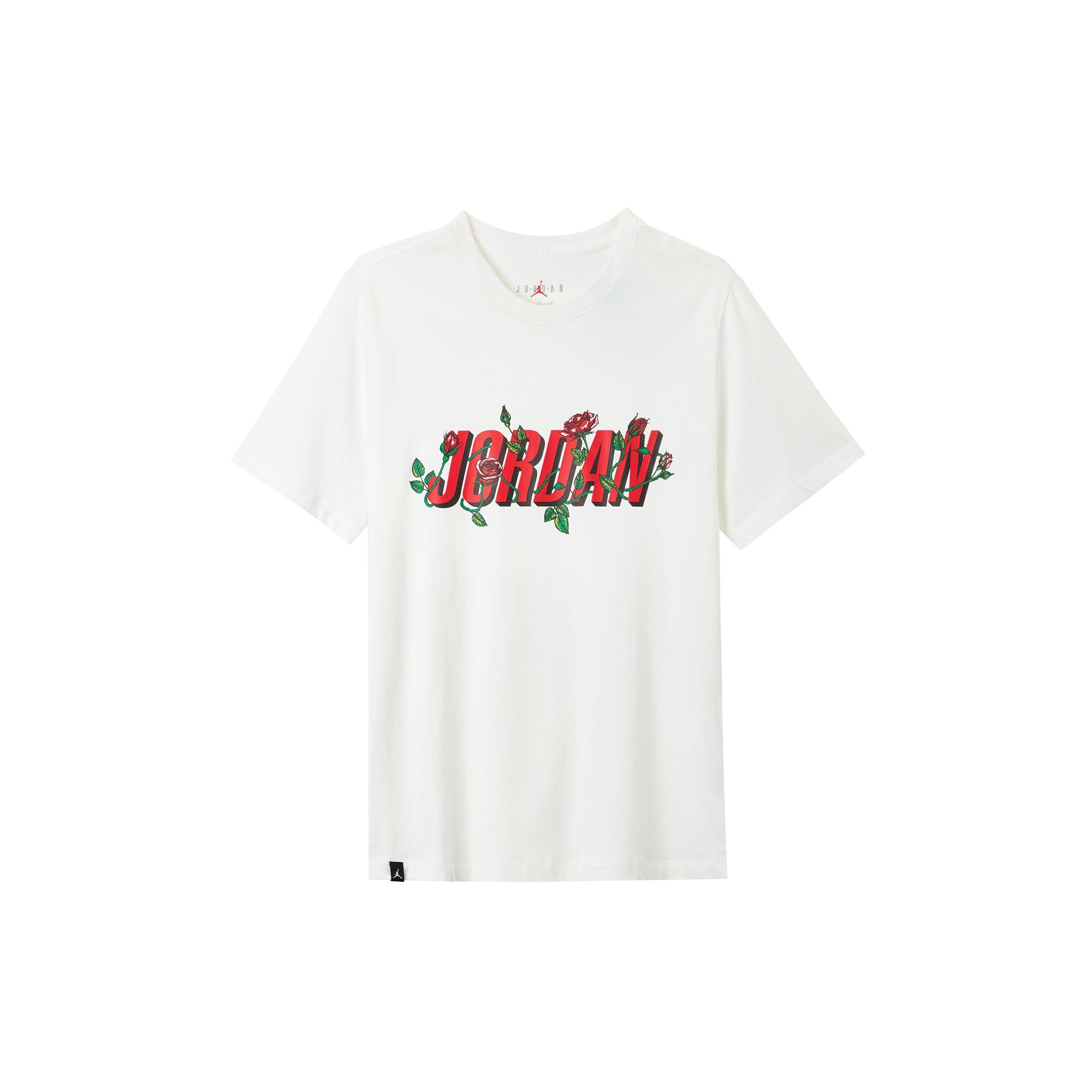 Air Jordan Brand Sorry Alphabet Logo Printing Round Neck Short Sleeve White Men s DQ7389-100 XL