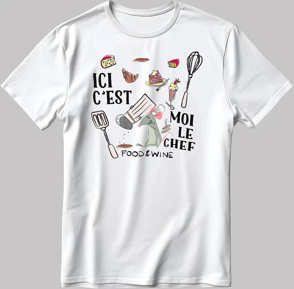 Pixar Ratatouille Remy Little Food And Wine White TShirt Size S4XL S