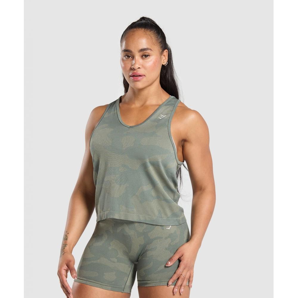 

Gymshark Бесшовный бак Adapt Camo Green Chalk Green B6A9W ECJ9 XXS