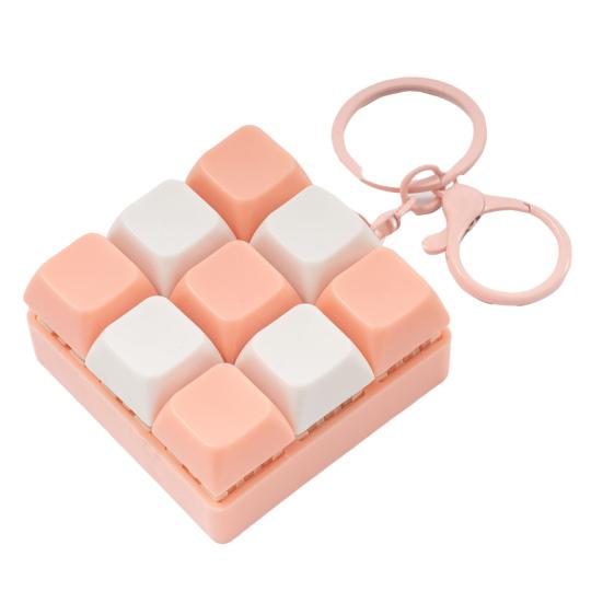 9-Keys Fidget Keyboard Keychain Stress Anxiety Relief Keyboard Clicker Keychain Portable