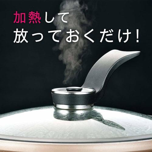 Wahei Freiz Bistoni 24cm Vacuum Cooker with Baked Finish, Ceramic Finish, Induction Compatible, Champagne Beige, MA-9595, Includes Recipes