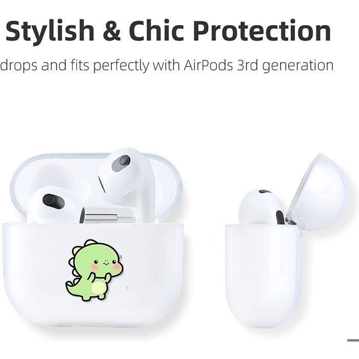 Hülle für AirPods 3. Generation - Kratzschutz - Dinosaurier-Muster - Transparentes PC - Kabelloses Aufladen