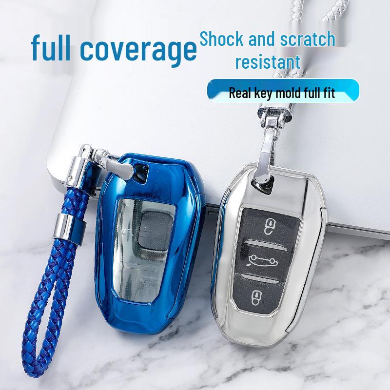 Dongfeng Peugeot 408/5008/508L Key Cover 2019 Model with New Logo, TPU Car Key Bag