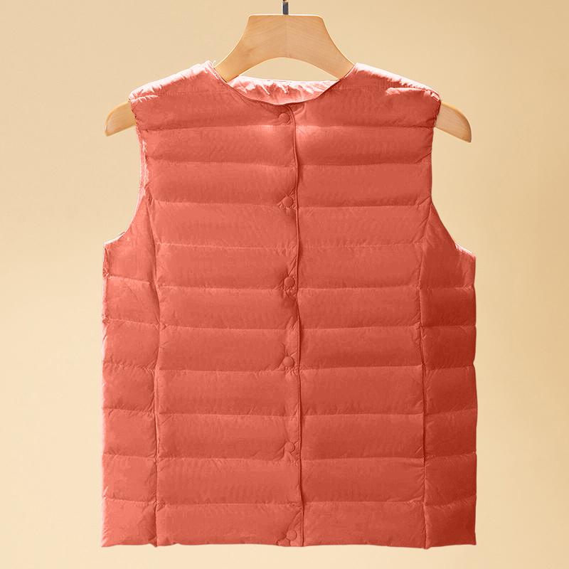 Women's Lightweight Down Jacket, Color, Down Vest With Pockets