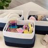 Storage Basket Rectangular Two Tone Design Hollow Handles Perfect for Laundry Toys Sorting Home Living Room Bedroom Bedroom