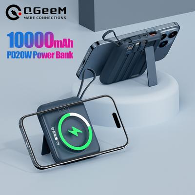 10000mAh PD 22.5W Magnetic Power Bank with Cable 15W Wireless Powerbank   Fast Charging Digital Display Portable External Battery