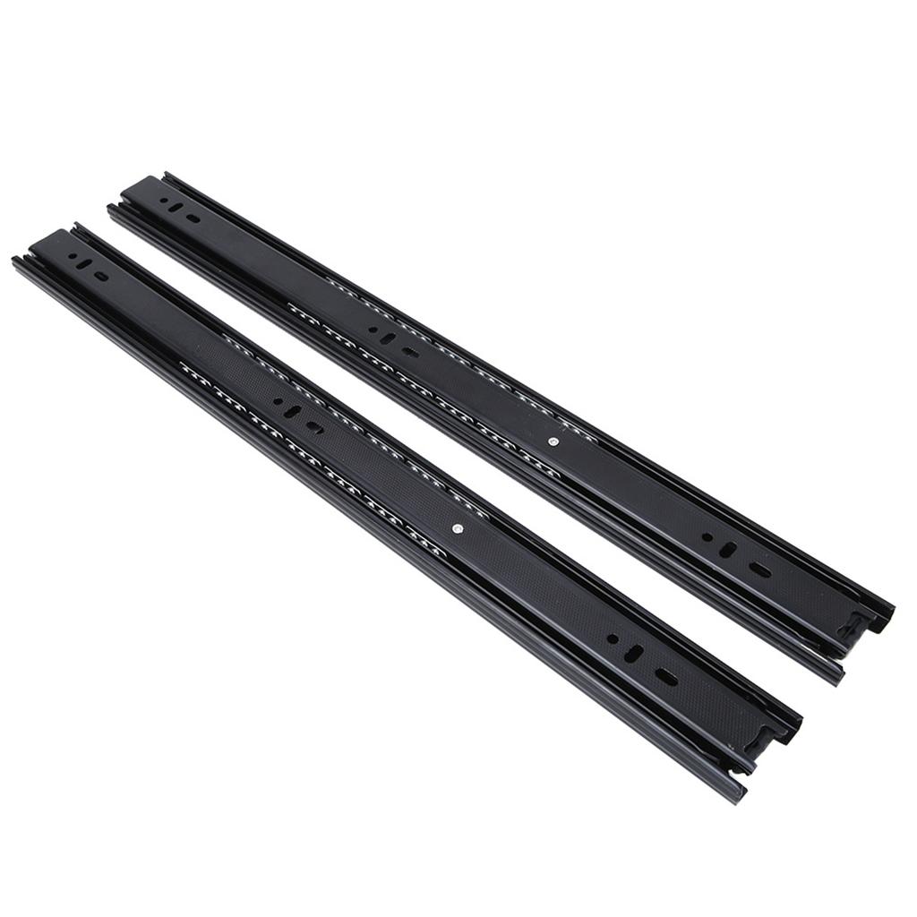 1 Pair 18 Inch   Bearing Cabinet Drawer Slider Runner Steel Slide Rails