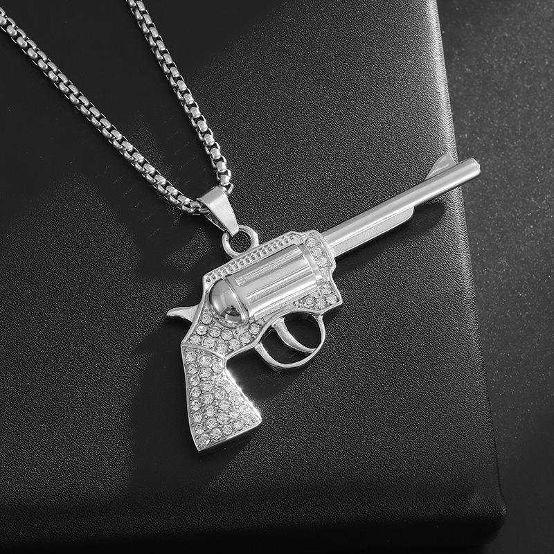 Hip Hop Zircon Dollar Sign Pendant Necklace Men Women Punk Fashion Rock Rap Jewelry Gift
