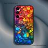 Bunte Glas-Handyhülle für Samsung S26, S25, S24, S21, S22, S23, S30, Ultra, S20, Plus, Fe, Lite, 5G Schwarze Hülle
