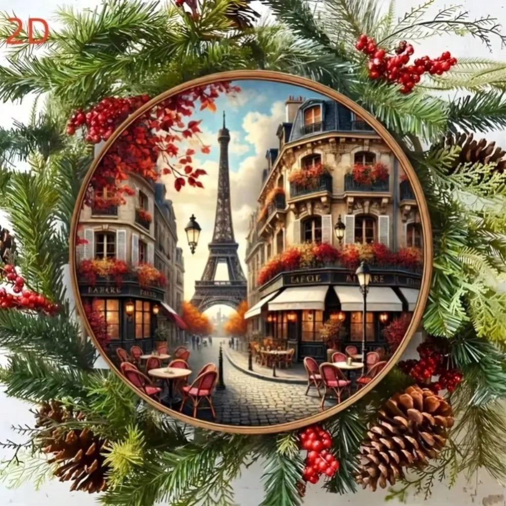 Iron Eiffel Tower Wall Art Paris Cafe Scene Metal Wall Decor French Bohemian Style Home Decor