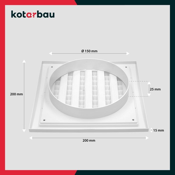 Grille d'aération - kotarbau - 200 x 200 mm - plastique - fermable - résistante à l'humidité