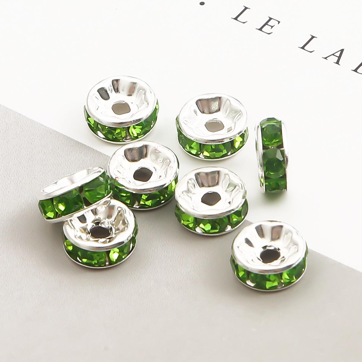 

50 шт., металлическое медное круглое кольцо, филигранное очарование, аксессуары для самостоятельного изготовления, принадлежности для изготовления ювелирных изделий 6×2mm 2mm серебряный/зелёный