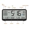 Bedside Alarm Clock with Temperature and Moisture Reading, Large Screen Room Clock with Two Alarms, Repeat Alarm, Night Light for Dorm Use