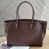 Stile minimalista borsa tote capiente a righe vera pelle di mucca moda tinta unita borsa a spalla da pendolare borsa per computer borsa da donna