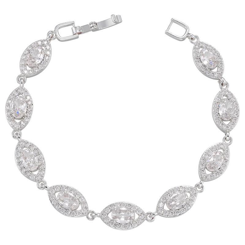 ZHUKOU 8 styles Gold Women's Bracelet CZ Crystal Zircon Shiny Bracelet Women Jewelry VL143