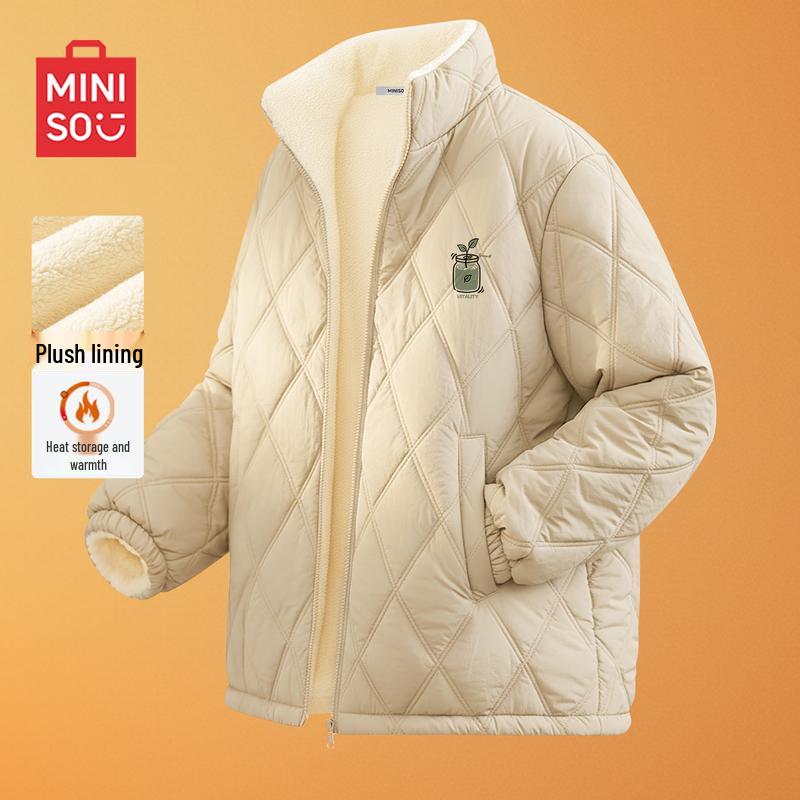 

MINISO Men s Winter Plush Stand-Collar Padded Jacket M