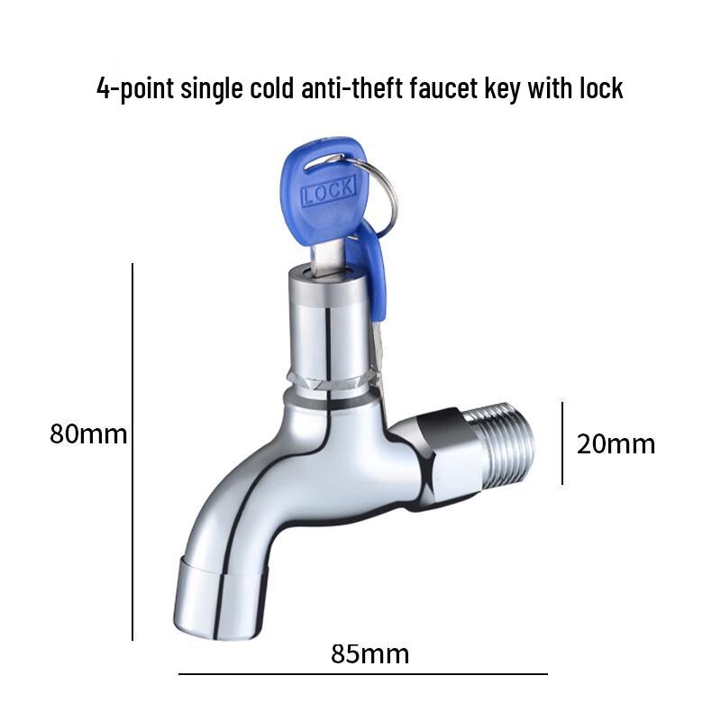 Anti-Theft Full Copper Mop Pool Faucet with Key