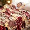 Soft Blanket for Beds Thin Coral Fleece Plaids for Sofa Single/Queen/King Blanket for Travel Reactive Printed Blanket Plaids
