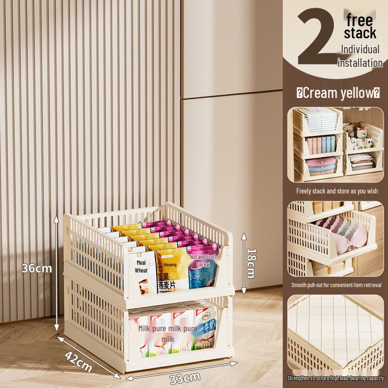Foldable Multi-layer Storage Basket Rack – No Installation Needed