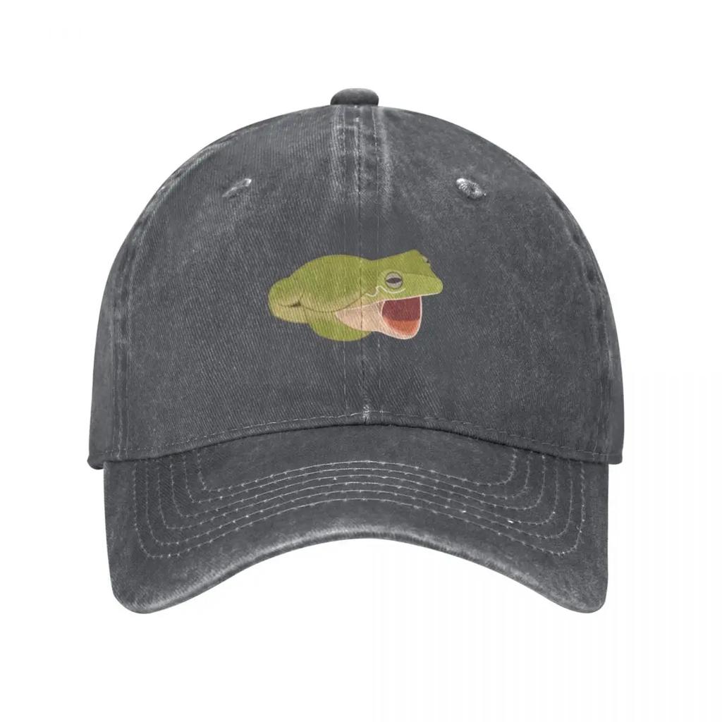 Frosch mit offenem Mund Baseballkappe Schirm Cosplay individuelle Kappen Vintage Hüte Damen Unisex