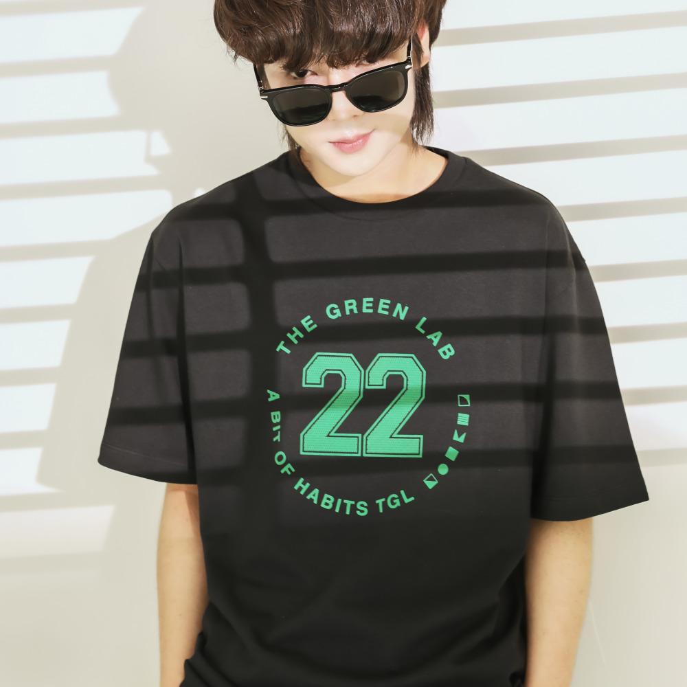 The Green Lab Sporty 22 Short Sleeve T-Shirt [Black-Green Graphic] Black Bgn (Grn Graphic)/S