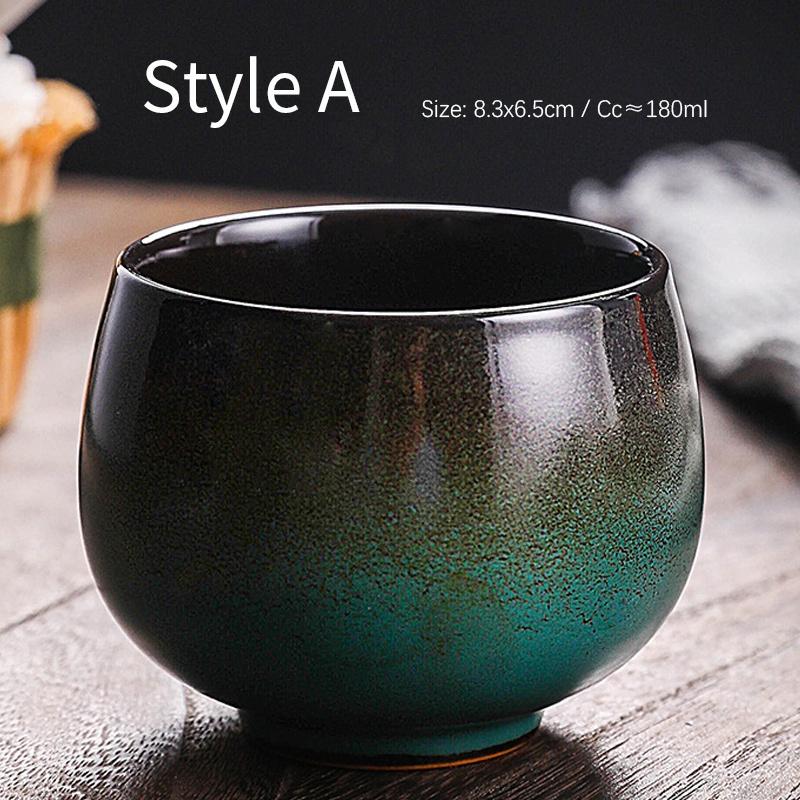 180ml Ceramic Tea Cup Tianmu Glaze Kiln Change Tea Set