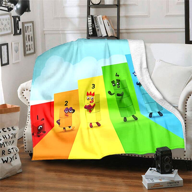 1pc Blanket Numberblocks3 Print Design, Lightweight Blanket for Sofa, Bed- Soft &Warm, Gift for All Seasons like Christmas, Halloween