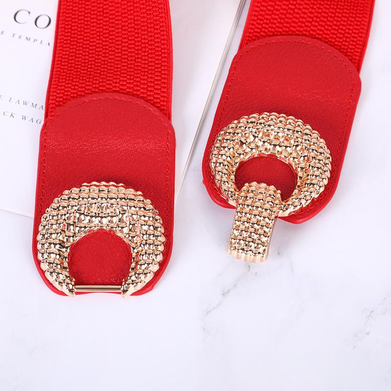 Fashion Ladies Elastic Wide Waist Seal Down Jacket Casual Elastic Belt Sweater Decorative Belt