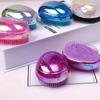 1pcs Mini Tangle Hair Comb Egg Shape Anti Static Soft Massage Hairbrush Glitter Travel Smoothing Brush Hair Styling Tools