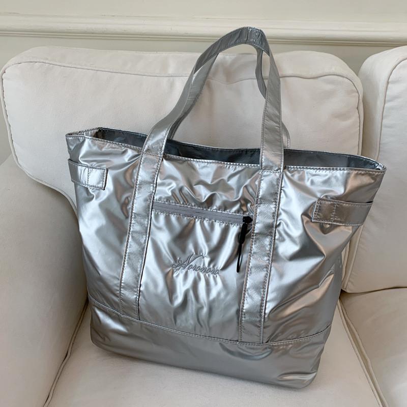 Simple Large Capacity Letter Embroidered Tote Bag For Women Summer Casual Daily Use