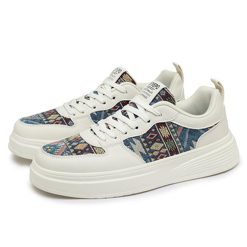 Spring New Guochao Embroidered Canvas Board Shoes Korean Version Niche Wear-resistant, Breathable and Deodorant Men's Sports and Leisure Shoes