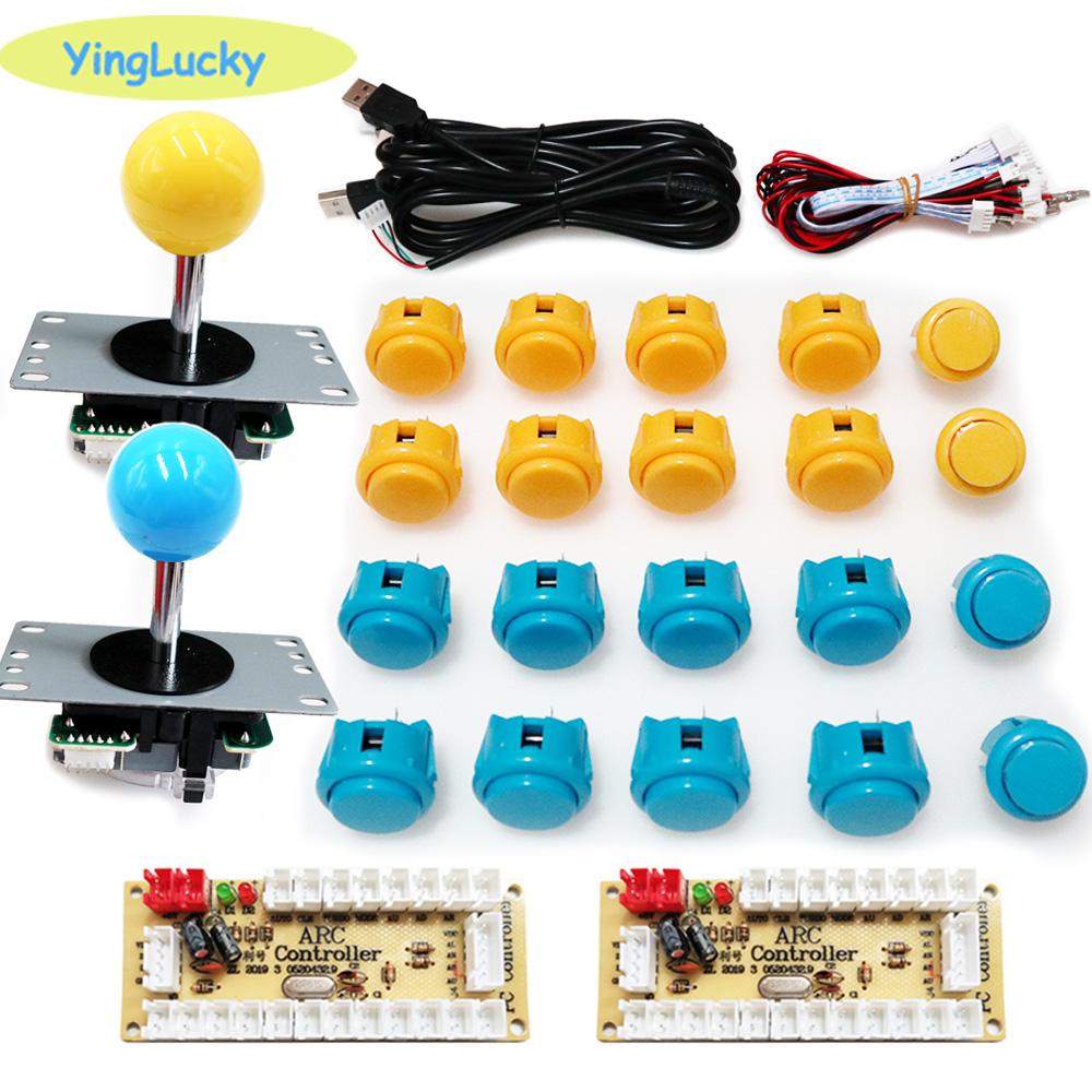 Arcade 2 Player Zero Delay Kit Mando Arcade Usb Encoder To Pc Rasberry Pi SANWA Push Button Joystick Usb Arcade Cabinet