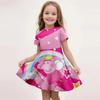 Summer Kids Girls Casual Dress Peppa Pig Cute Cartoon Print Loose Fit Soft Breathable Lightweight Beach Sundress