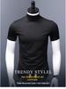 Herr Slim Fit Modal Höghals Merceriserad Bomulls T-shirt