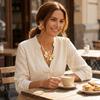 Metal Rhinestone Jewelry Set Imitation Pearl Flower Earrings Fashion Snake Bone Necklace Wedding