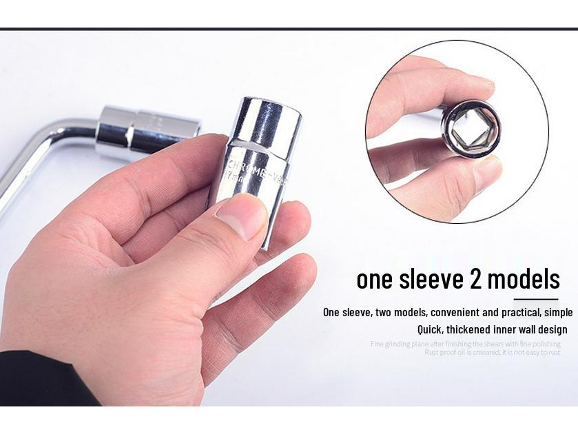 Retractable Car Tire Repair Kit with 17, 19, 21, 23 mm Wrench and Socket Tools