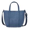 MLB 24FW New York Yankees Simple Large Logo Large Capacity Faux Leather Tote Bag Unisex Tote Bag Denim-Blue 3AORS884N-50INS-INDIGO