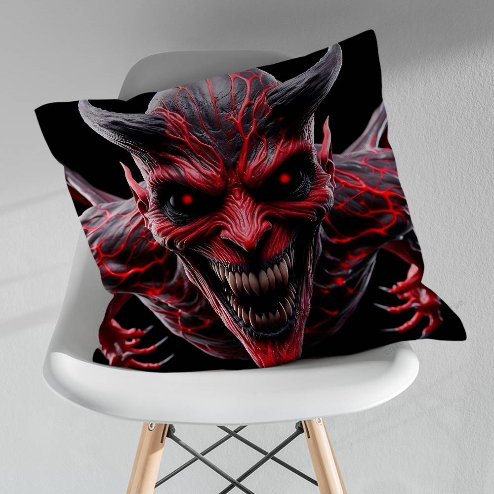 Fear Art Dark Devil Satan Various Sizes Square Pillow Case For Car Home Bedchamber Decor Birthday Gift