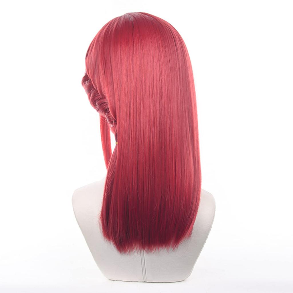 LVMEY Character Costume Perfect for Comiket Cultural and School Festivals Wig, Anime, Red, Long, Disguise, Heat-Resistant, Accessory, Events,