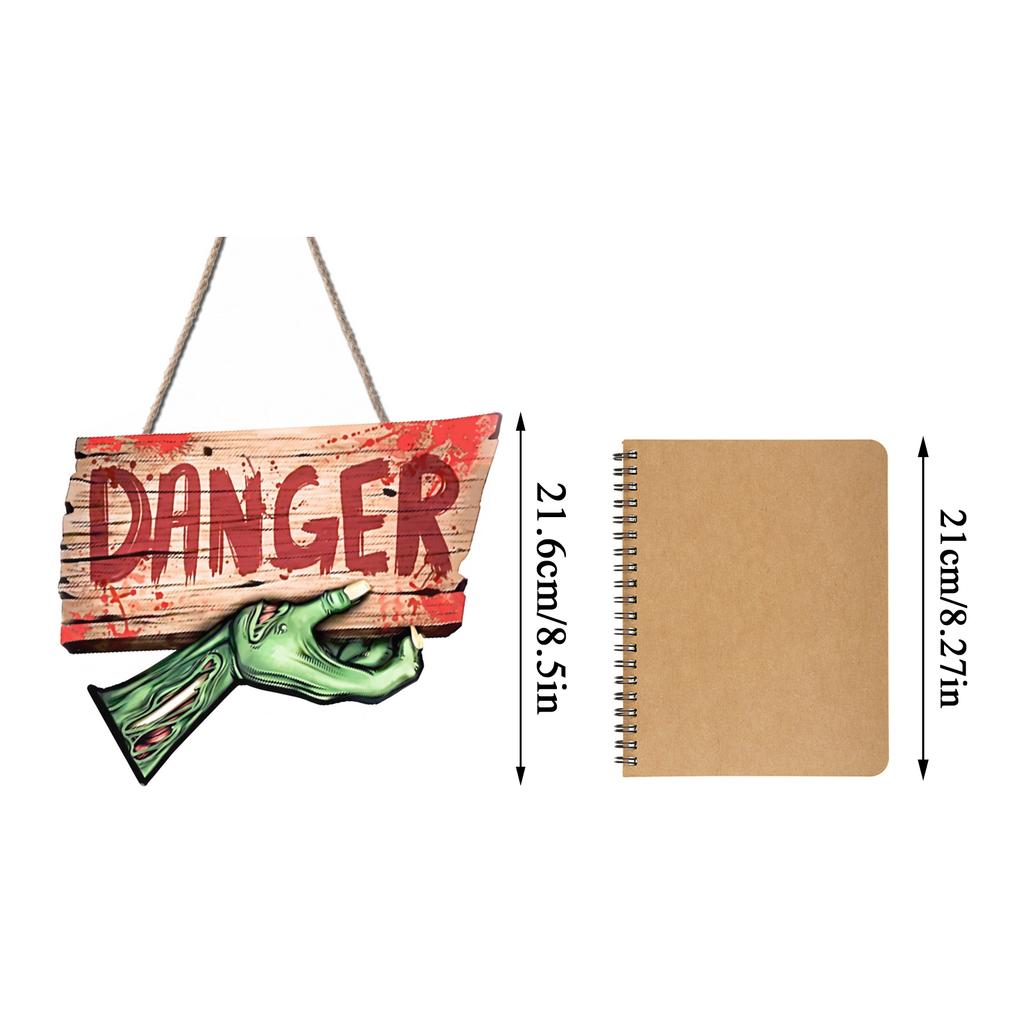 Wooden Halloween Hanging Sign for Party House Garden Yard Decoration