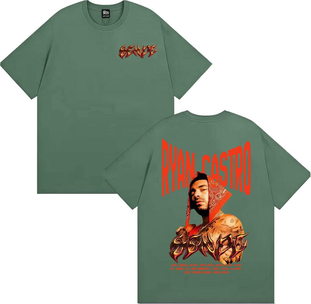 Rapper Ryan Castro Album Tour Graphic T Shirt Unisex Women Fashion Hip Hop Vintage Tshirts Cotton Casual Short Sleeve Tshirt Tops