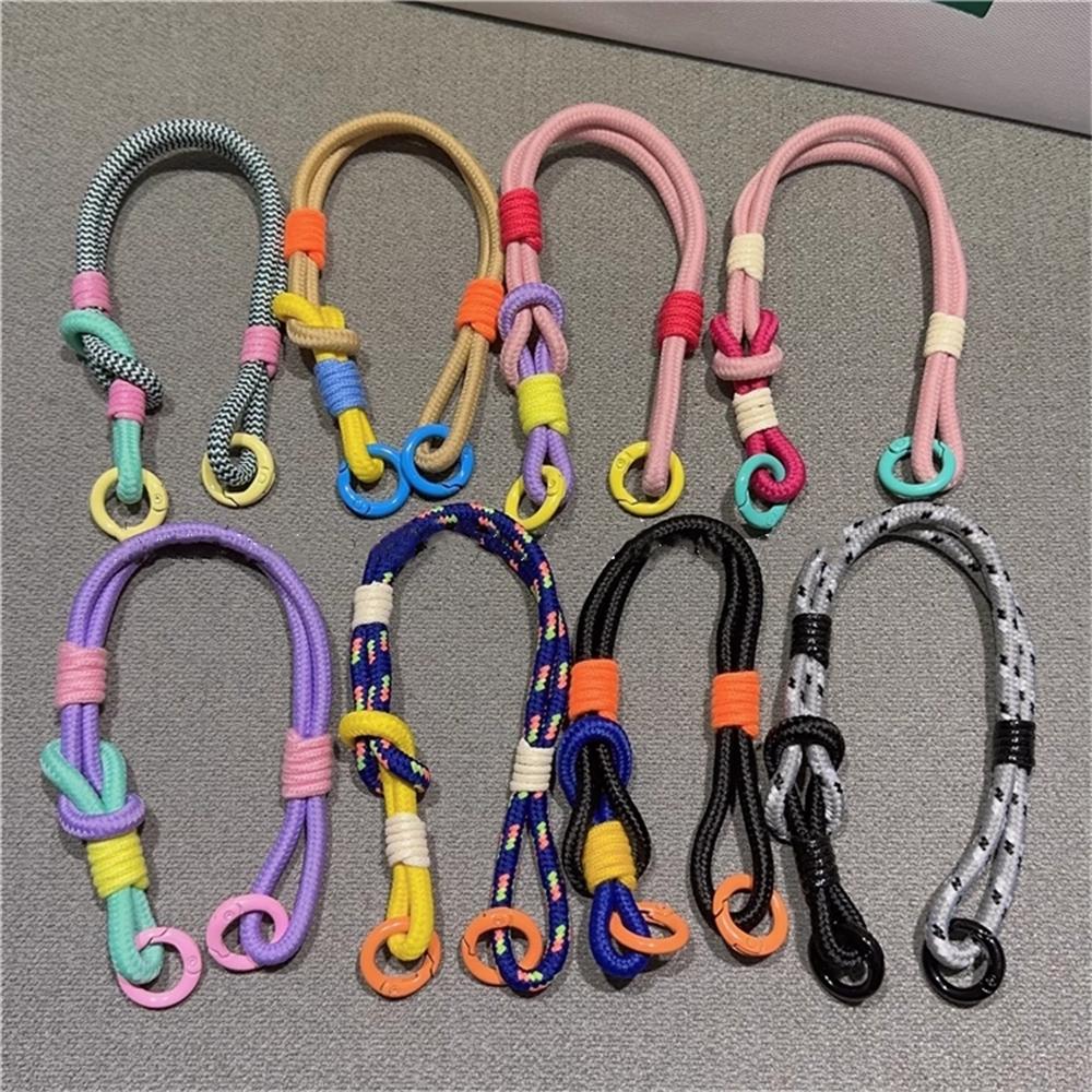 Korean Cute Colorful Mobile Phone Portable Anti-loss Lovely Knot Hand Bracelet For iPhone 16 Pro Max Samsung Flip 6 Coloed Rope