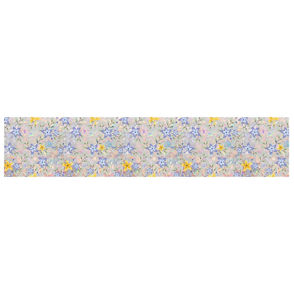 Colorful Floral Static Cling Window Film for Glass, Visible Both Sides, Wall Sticker Home Decor, 45*200 cm