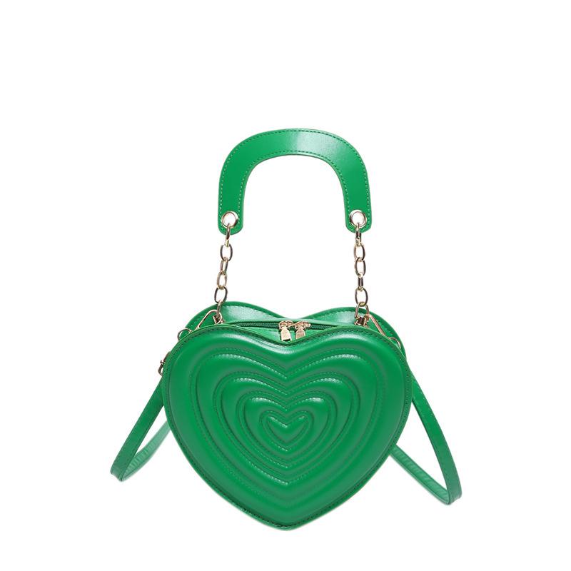 Textured Pu Love Handbag Foreign Style Shoulder Bag Creative Personality Women'S Bag Versatile Messenger Bag