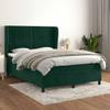 Box Spring Bed with Mattress Dark Green 140x190 cm Velvet