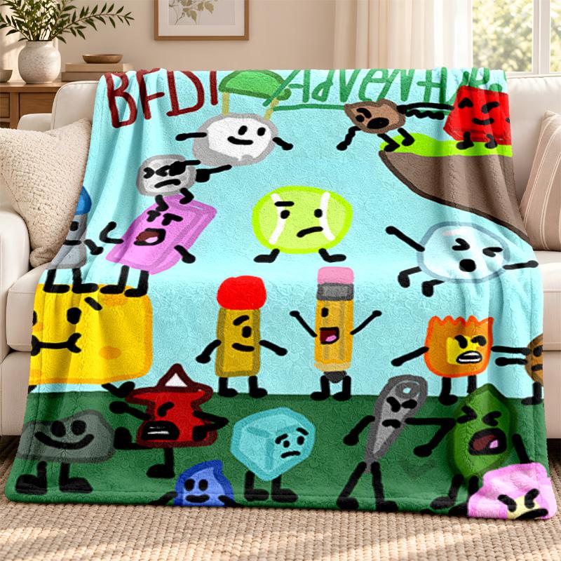 BFDI Characters blanket Flannel Blanket Soft Cozy Plush Throw for Sofa Bed Lightweight Home Decoration Outdoor camping